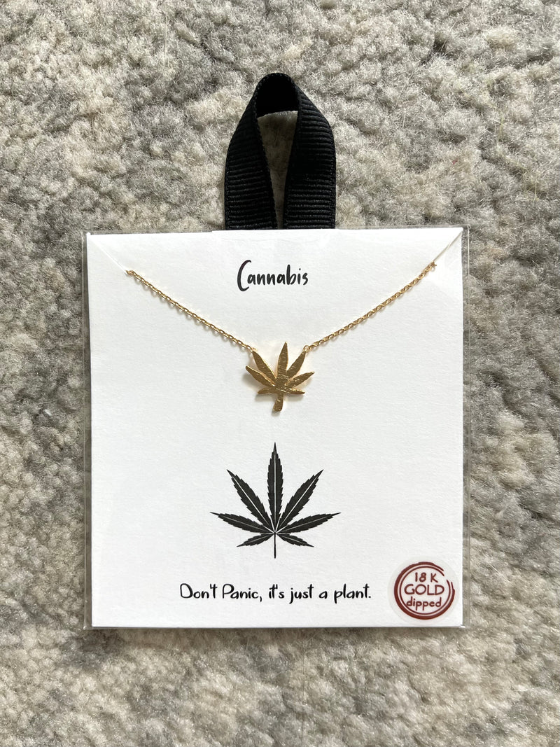 Cannabis Pendant Gold