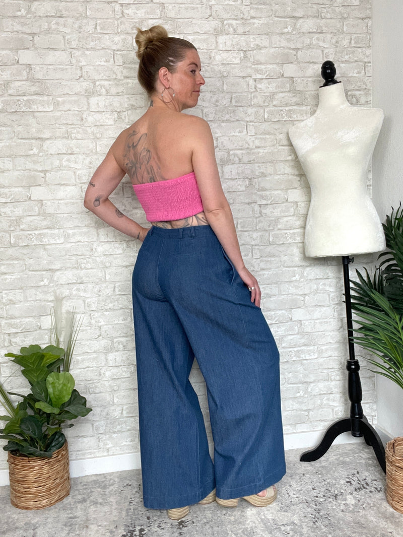 Lucela Super Wide Leg Dark Denim