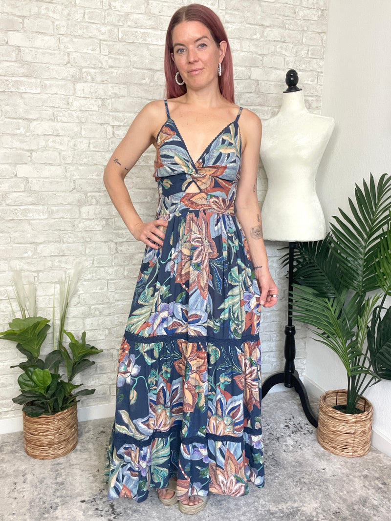 Mason Twist Maxi Midnight Blue Jungle Print