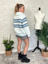 Zelda Zip Up Knit Cardigan - Blue Combo