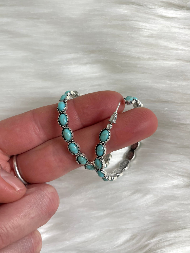 Turquoise Hoop Earrings