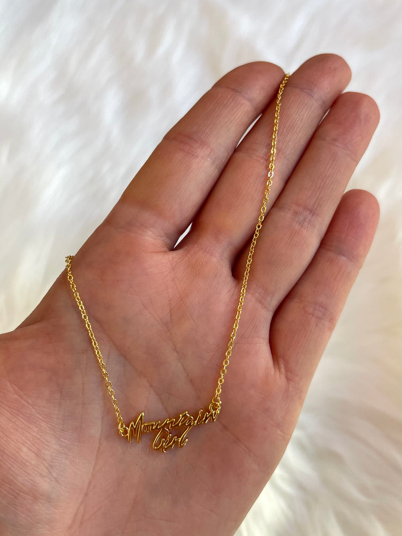 Mountain Girl Pendant Necklace Gold