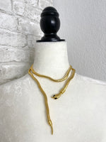 Bendable Wrapped Snake - Necklace/Bracelet Gold