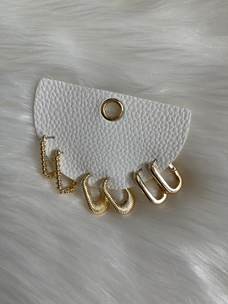 Molly Rectangle Hoop Earring Collection Gold