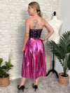 Rhonda Pink Metallic Skirt