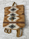 Tan, Camel + Teal Aztec Backpack