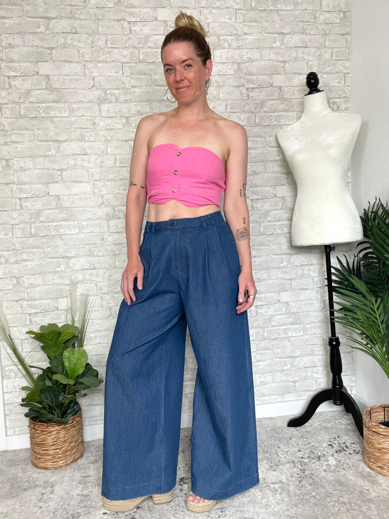 Lucela Super Wide Leg Dark Denim