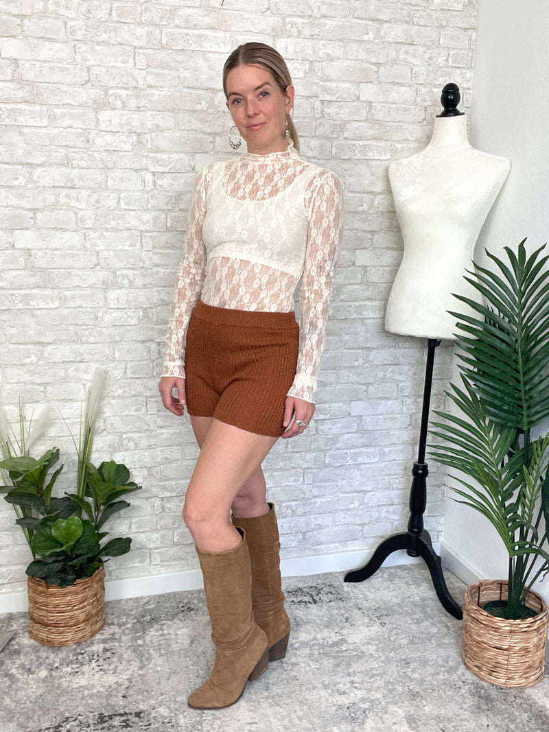 Ophelia Lace Fitted Top Cream