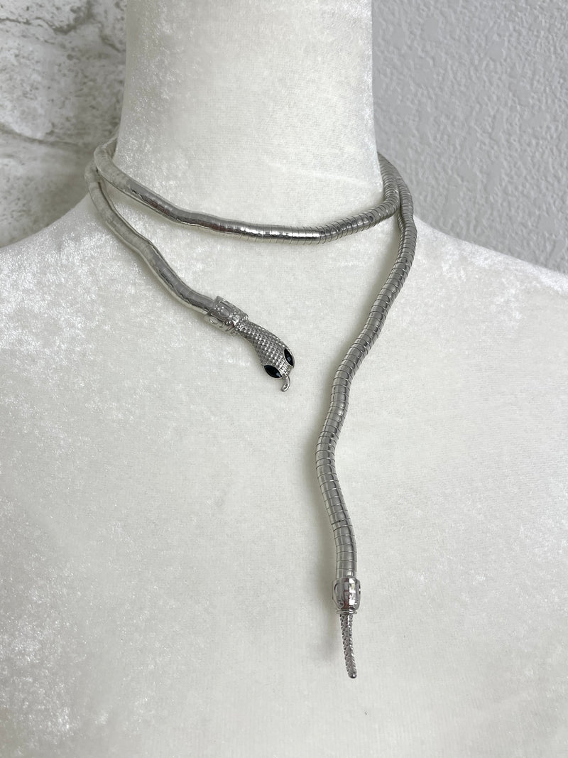 Bendable Wrapped Snake - Necklace/Bracelet Silver