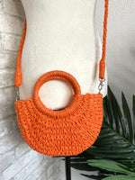 Mini Bright Straw Bag - Orange