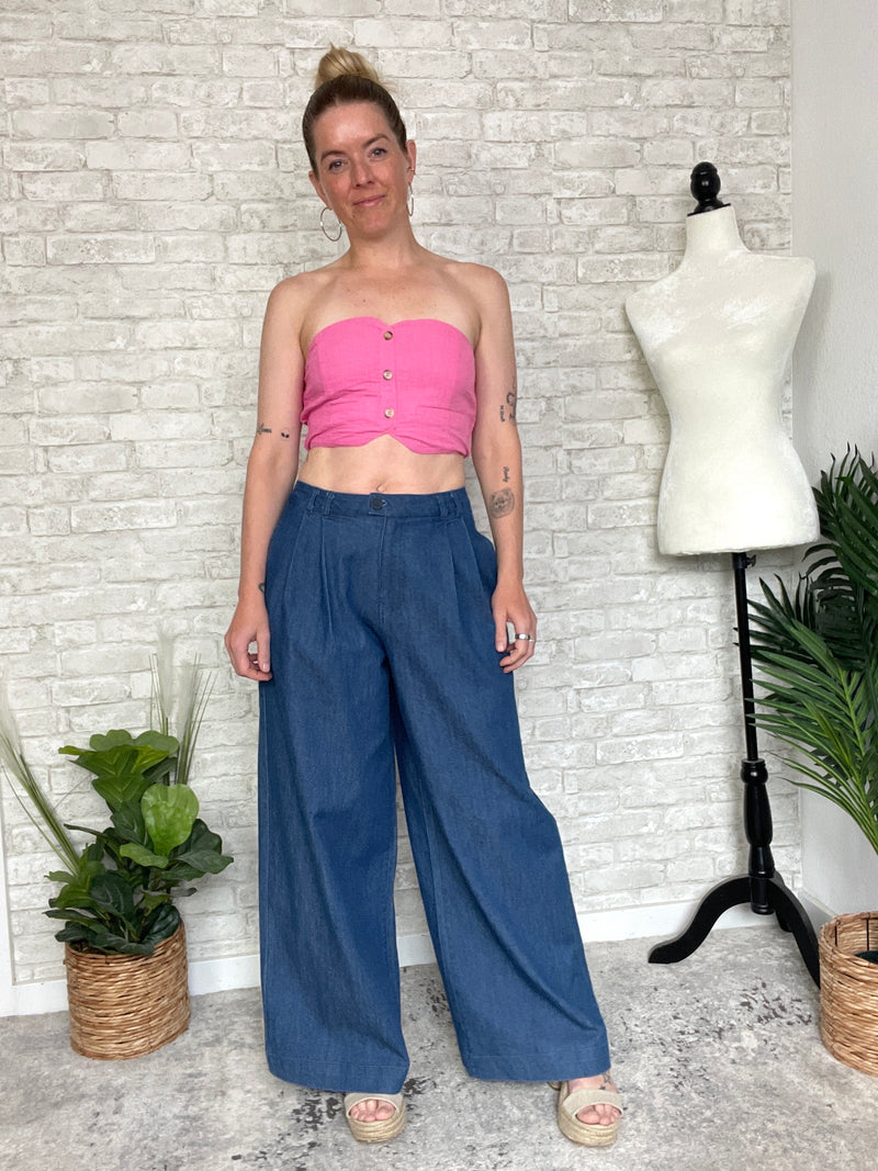 Lucela Super Wide Leg Dark Denim