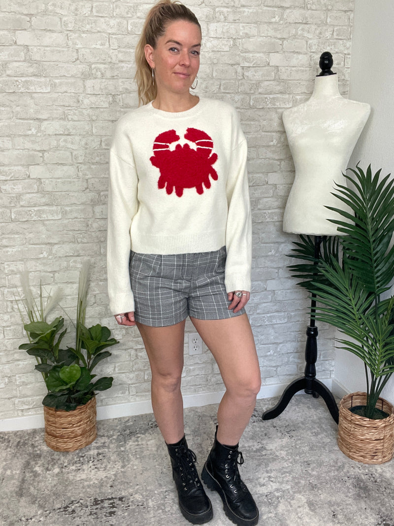 Pinchy Crab Sweater White
