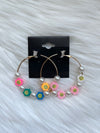 Happy Bead Hoop Earrings