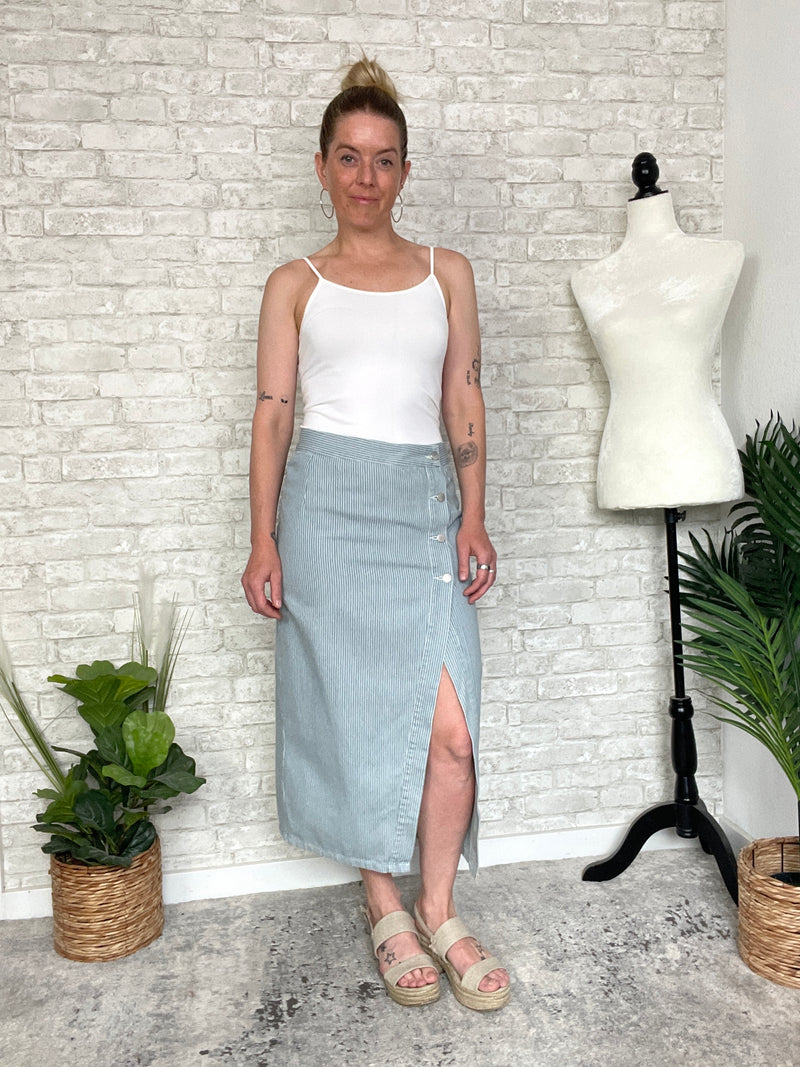 Rhonda Denim Stripe Skirt