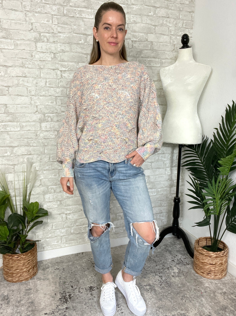 Rainbow Retro Swirl Knit Top