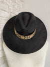 Willa Flower Band Black Wide Brim