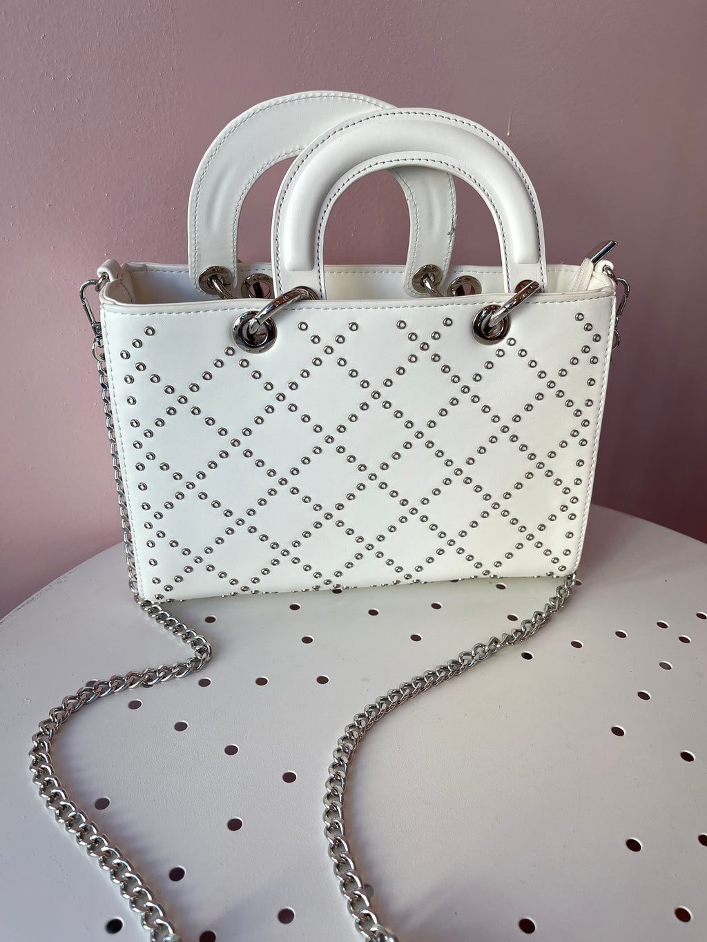 Wilma Studded Handbag White