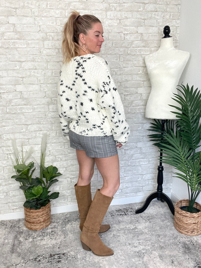 Speckled Knit Cream Cardigan