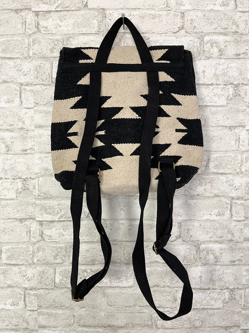 Black & Cream Aztec Backpack