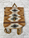 Tan, Camel + Teal Aztec Backpack
