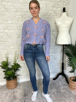 Lilac + Coral Floral Cardigan