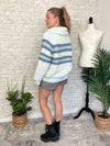 Zelda Zip Up Knit Cardigan - Blue Combo