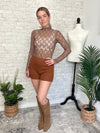 Ophelia Lace Fitted Top Mocha