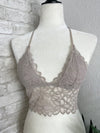 Floral Lace Racerback Bralette Taupe