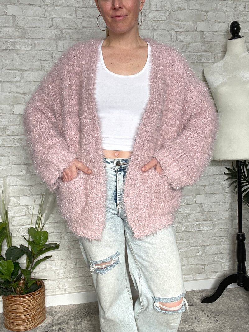 Tinsel+Fluff Heavy-Weight Cardigan Vintage Pink