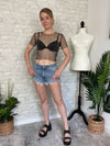 Pearl Disco Black Tulle Top