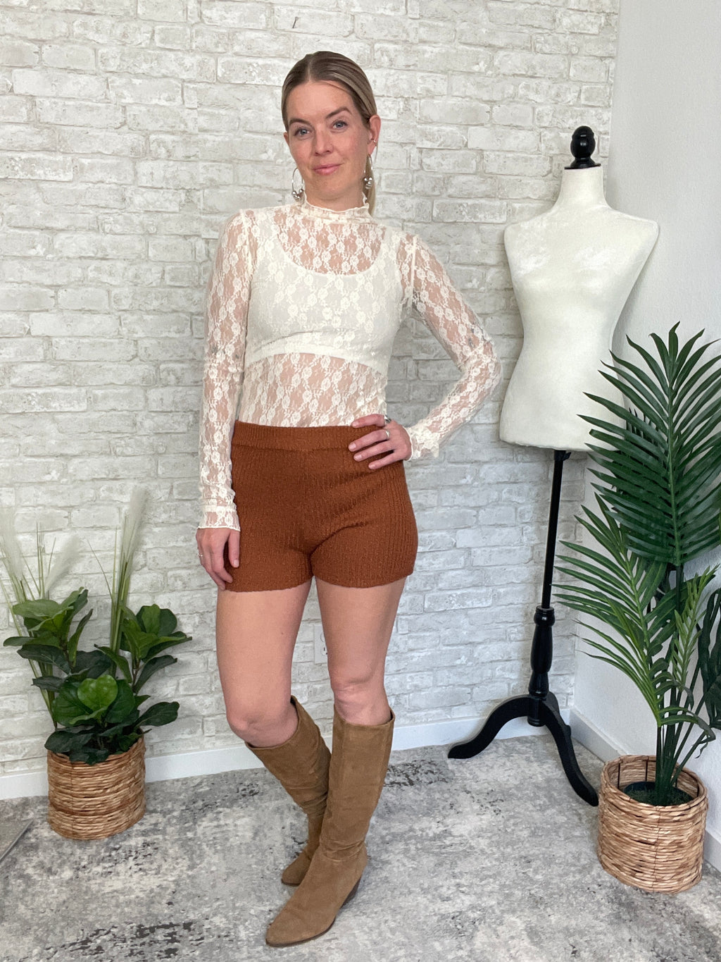 Ophelia Lace Fitted Top Cream