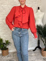 Celine Bow Blouse Rust
