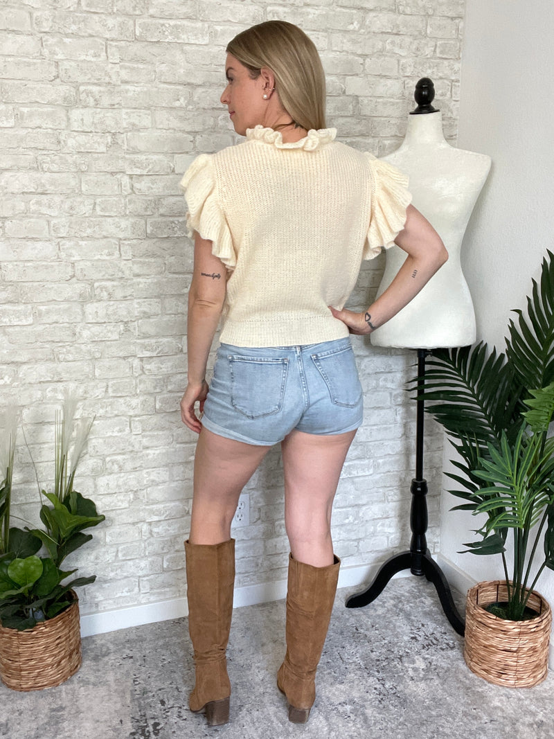 Frances Knit Frill Top