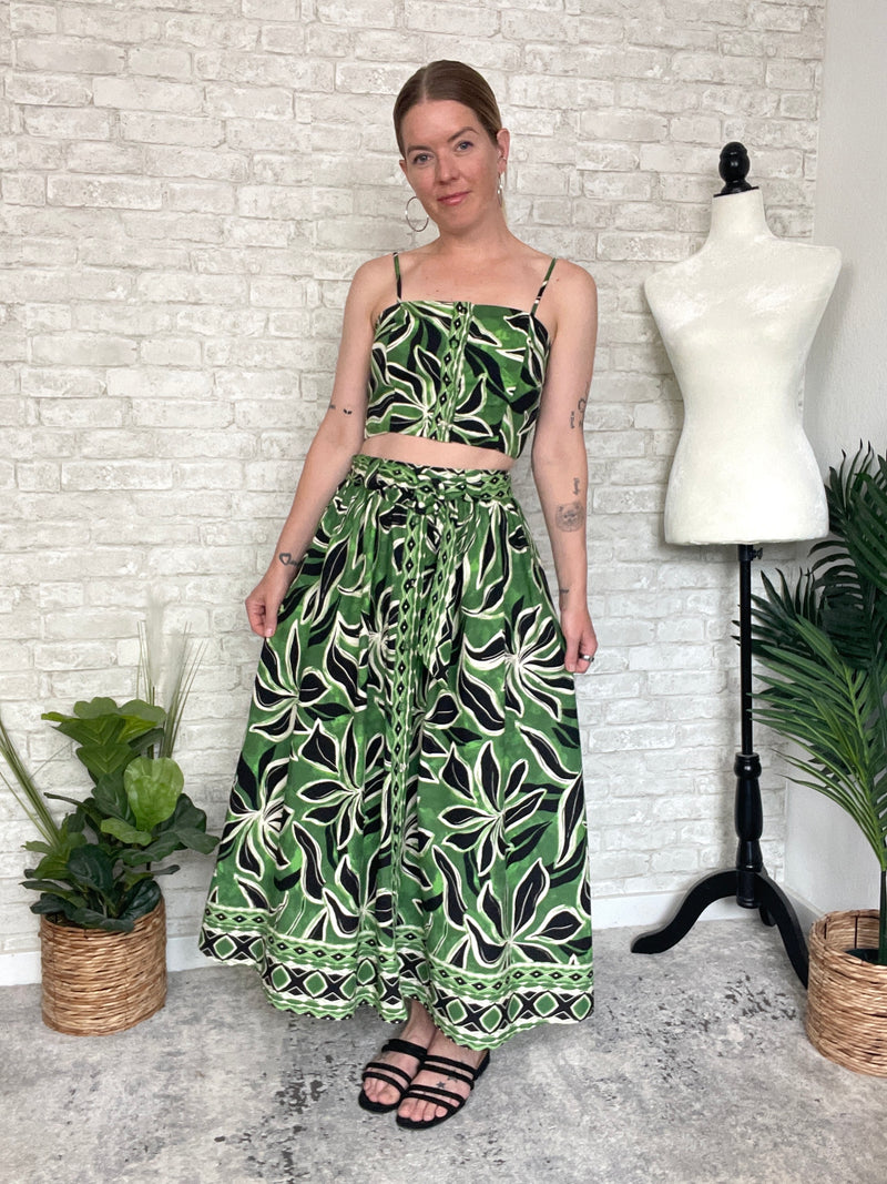 Vienne Green Skirt Set
