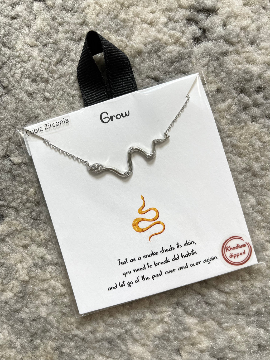 Grow + Snake Pendant Silver