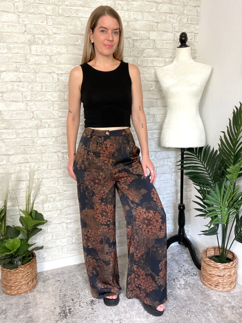 Heather Rustic Floral Print Pants