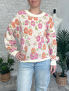 Tina Orange/Pink Floral Print Pullover