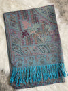 Shimmer Pashmina - Royal Combo/Peacock Blue