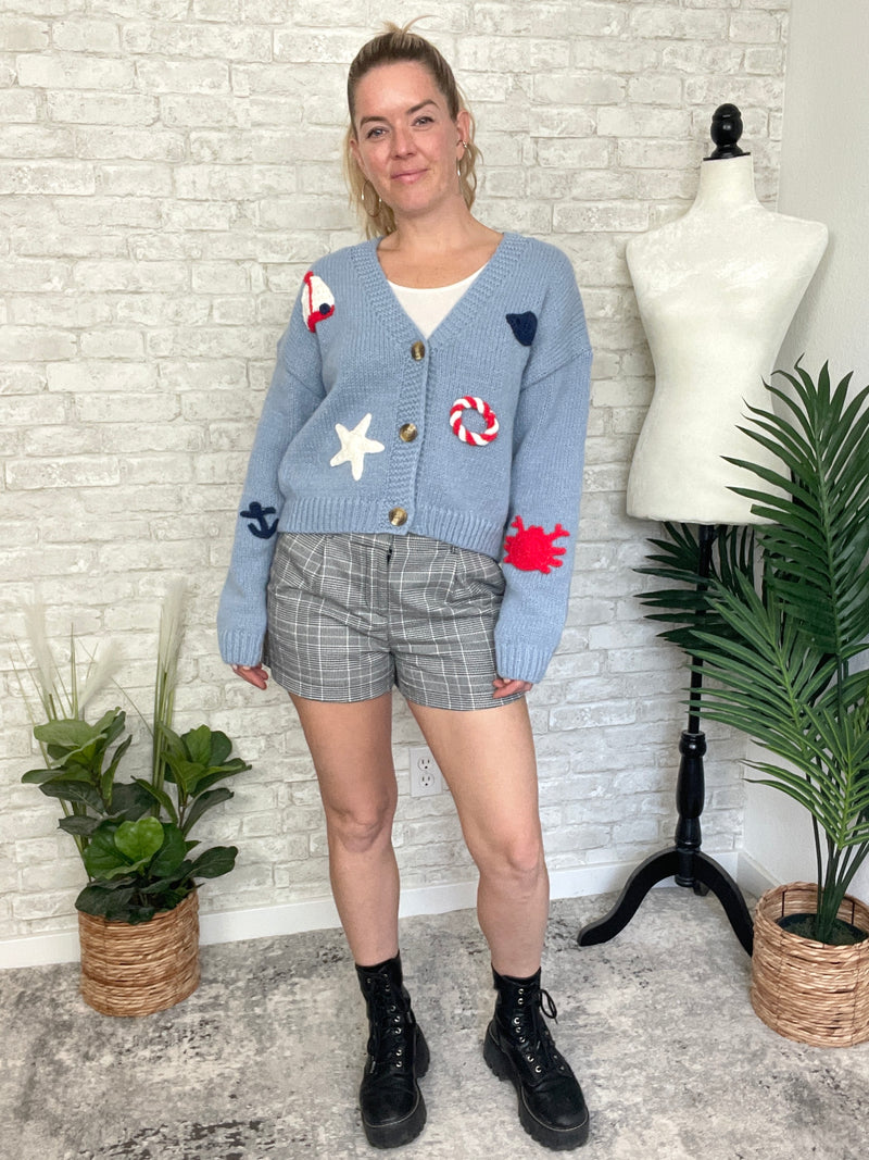 Out To Sea Cardigan Blue