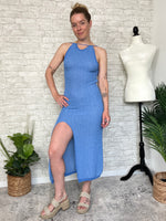 Conch Blue Seaside Knit Dress/CoverUp