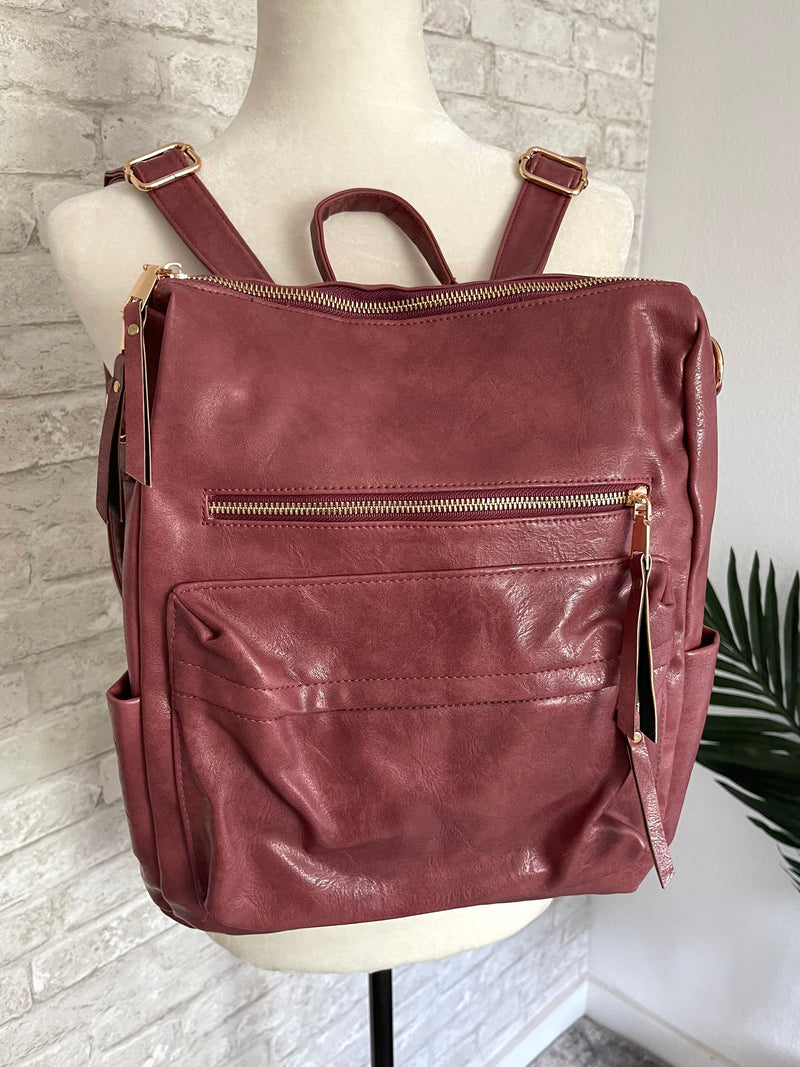 Brielle Convertible Backpack Rose