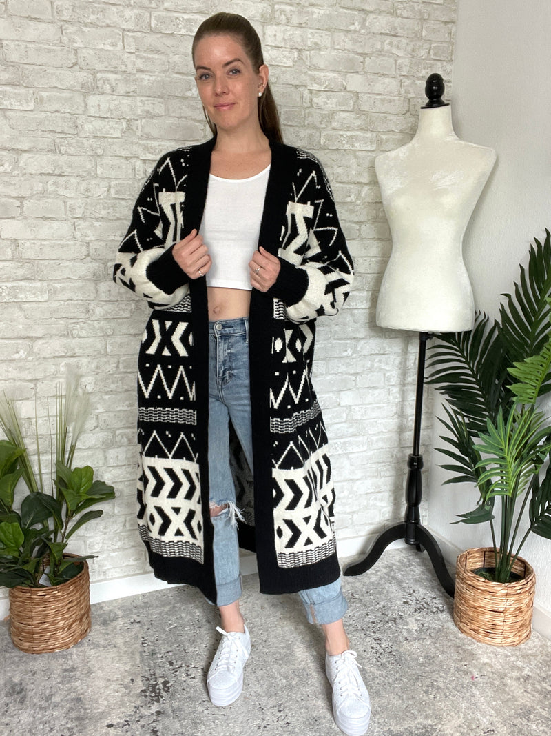 Jameson Black + White Cardigan Jacket