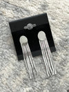 Oval Disc Snake Chain Earrings Silver