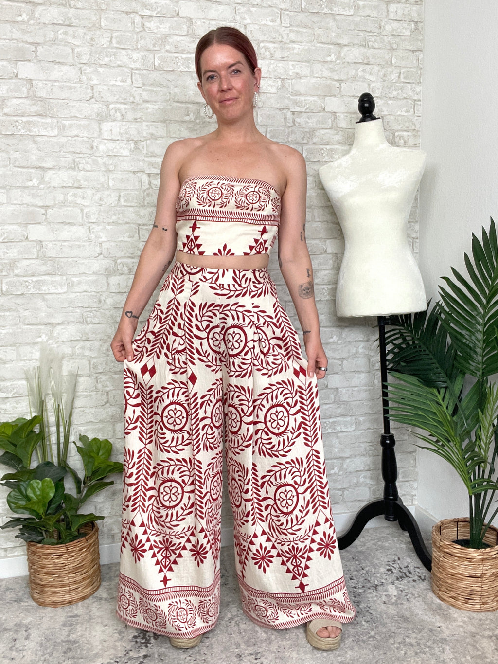 Rosie Ginger Print Bandeau Set