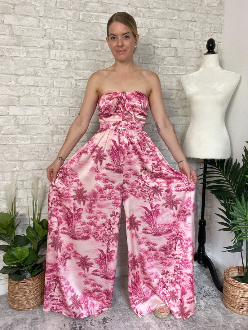 Pink Palms Jumpsuit