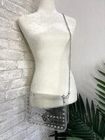 Clear Stud Handbag Silver