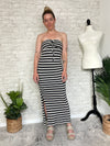 Lionel Black+White Stripe Knit Tube Dress