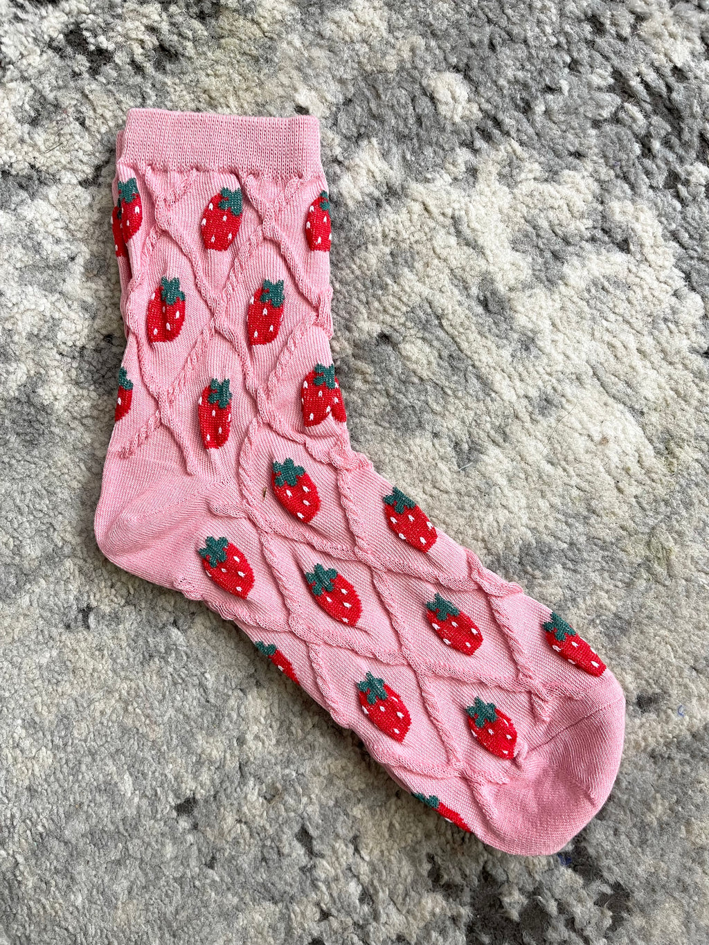 Strawberry Socks - Blush Pink