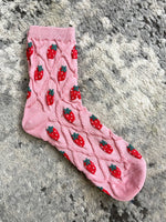 Strawberry Socks - Blush Pink