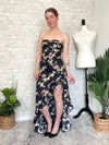 Valiq Black Floral Satin Dress
